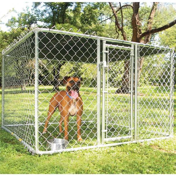 10x10x6 Foot Outdoor Large Galvanized Chain Link Dog Fence Kennel