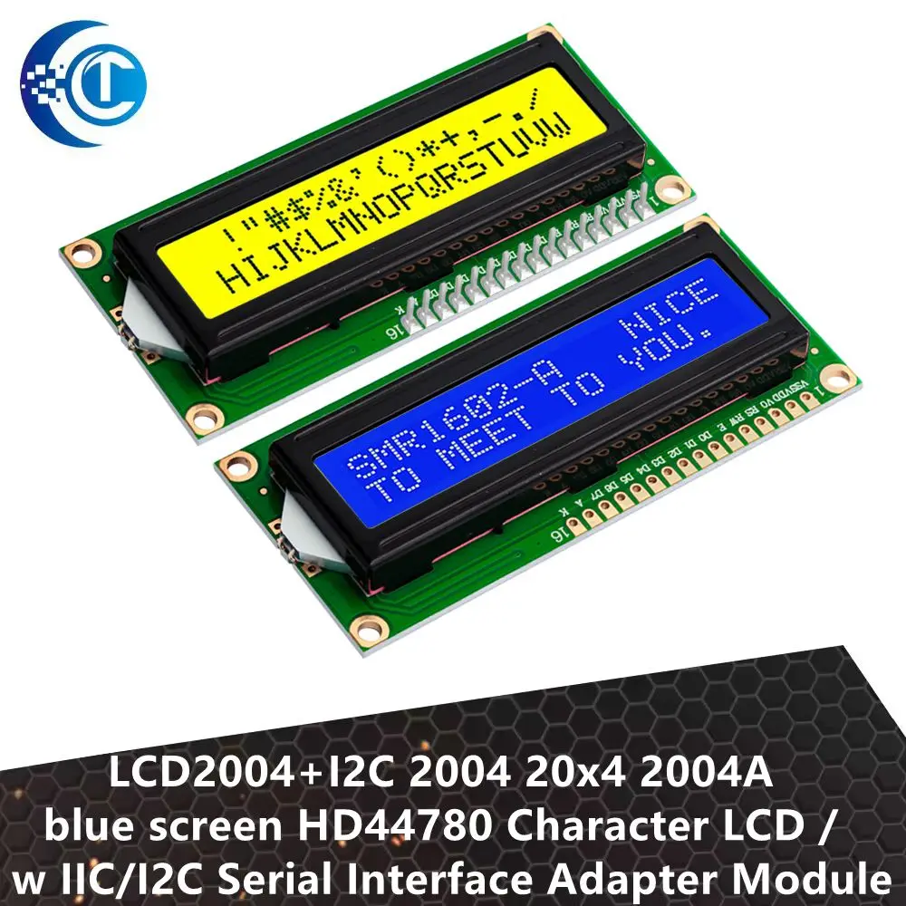 

Модуль адаптера последовательного интерфейса для модуля Arduino, LCD2004 + I2C 2004 20x4 2004A, HD44780, синий, 1 шт.