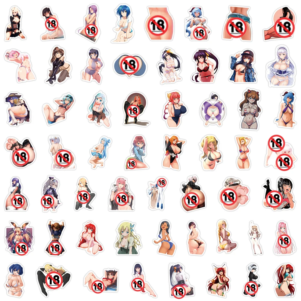10/30/50/110pcs Adult Anime Sexy Hentai Stickers Waifu Decals for Laptop Skateboard Phone Luggage Car Wall Waterproof for cartoon stickers,anime stickers,decorative stickers,adult stickers,car sticker decal