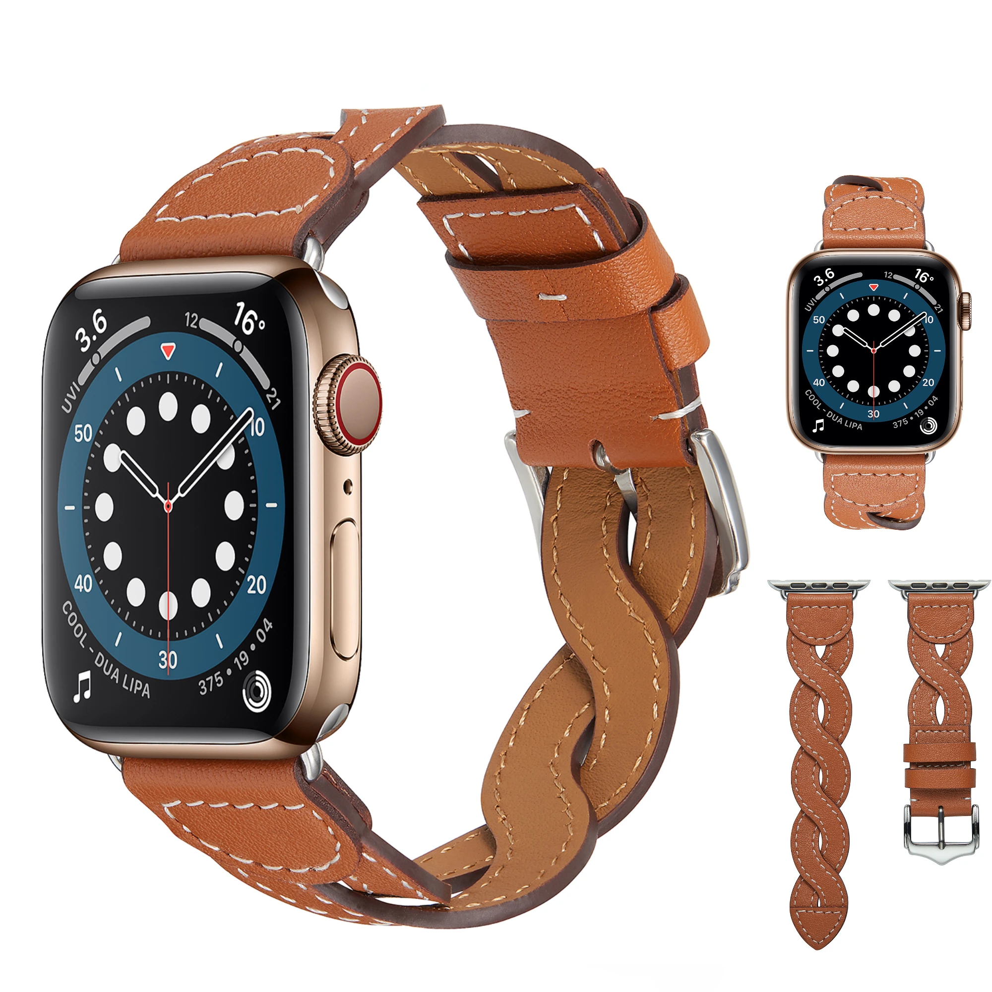 

Leather strap For Apple watch Ultra 49mm 8 7 45mm 41mm Breathable Smart Watch Wristband For iwatch 6 5 4 3SE 44mm 40mm 42mm 38mm