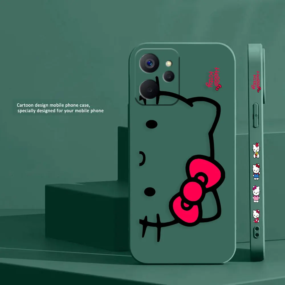 thumbnail image 1 of Cute Hello K-Kitty Line Cat Phone Case For OPPO Realme 10 9 8 8I C30 C31 C33 C35 C55 GT NEO 2 3 5 NARZO 50 5G Case Funda Shell, 1 of 5