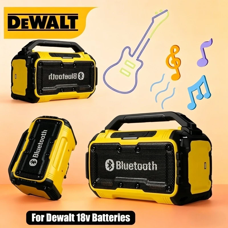 Dewalt 전기 휴대용 스피커 무선 블루투스 호환 서브우퍼 야외 건설 현장 방수 스피커 스테레오