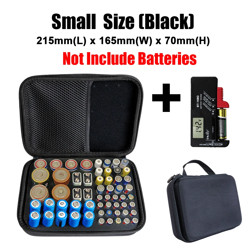 Portable Hard EVA Shockproof Battery Organizer with Tester - 146 Pcs Storage Case Box Holder