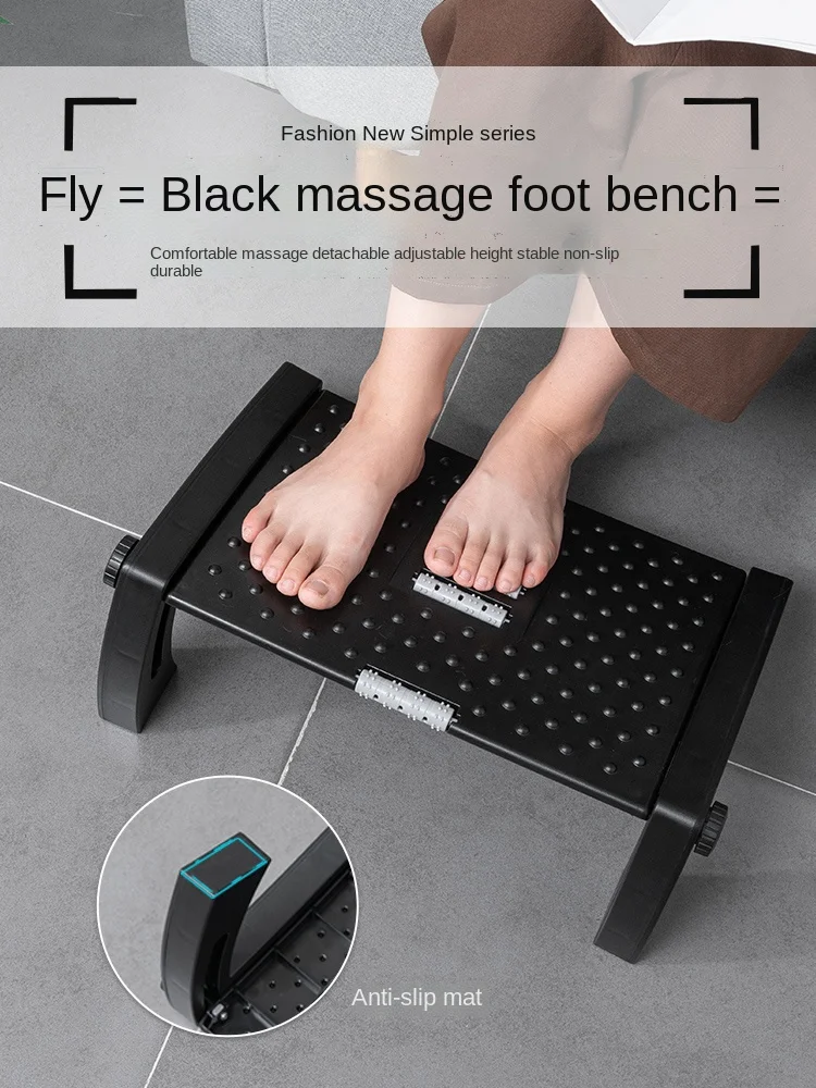 Office Footstool under the Table Plastic Footpad Footrest Anti-Warping Two Legs Step-on Foot Plate Leg Pedal |