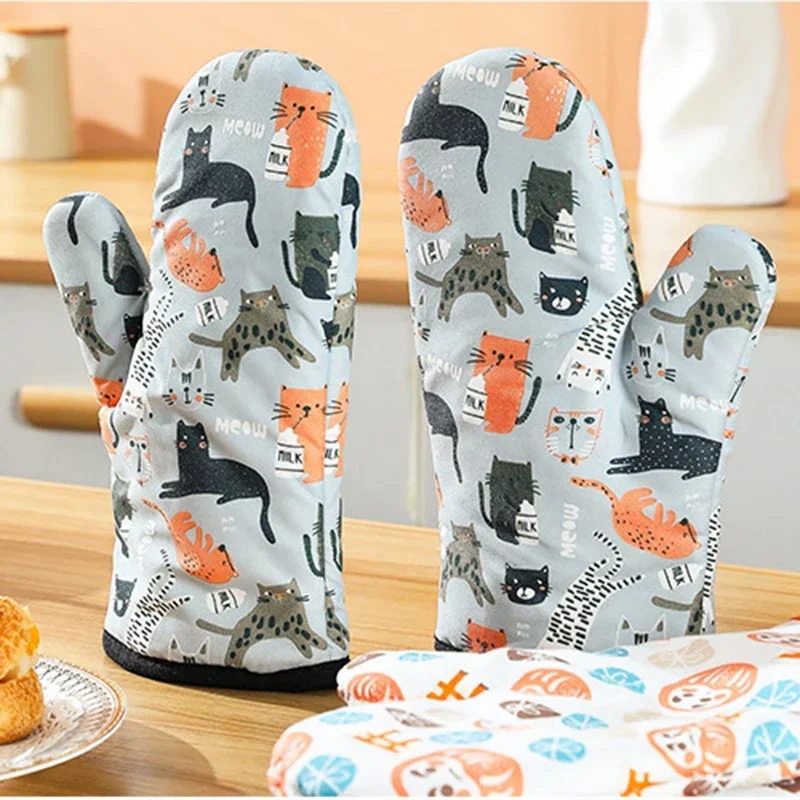 GIANXI Microwave Mitts Gloves Heat Resistant Anti-scald Insulation Non-slip Kitchen Tools Oven Mitts Baking Accessories