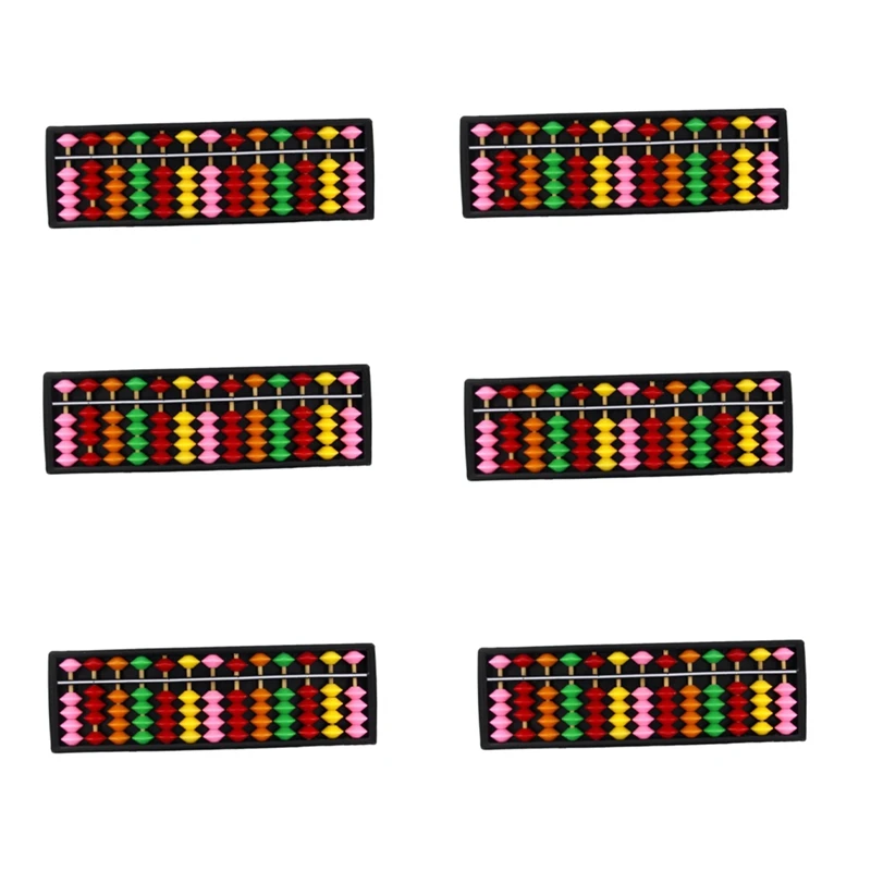 

6X Portable Plastic Abacus Arithmetic Abacus Calculation Tool