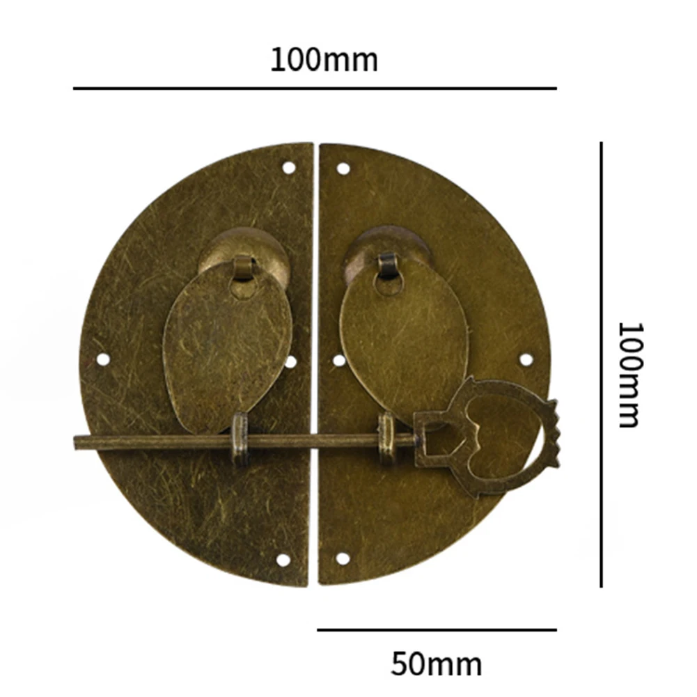 Description Picture 2 of itemKnock Pull Latch Handle Chinese Style Door Furniture Hardware With Bolts Vintage Wooden Box Lock Jewelry Box Furniture Lock