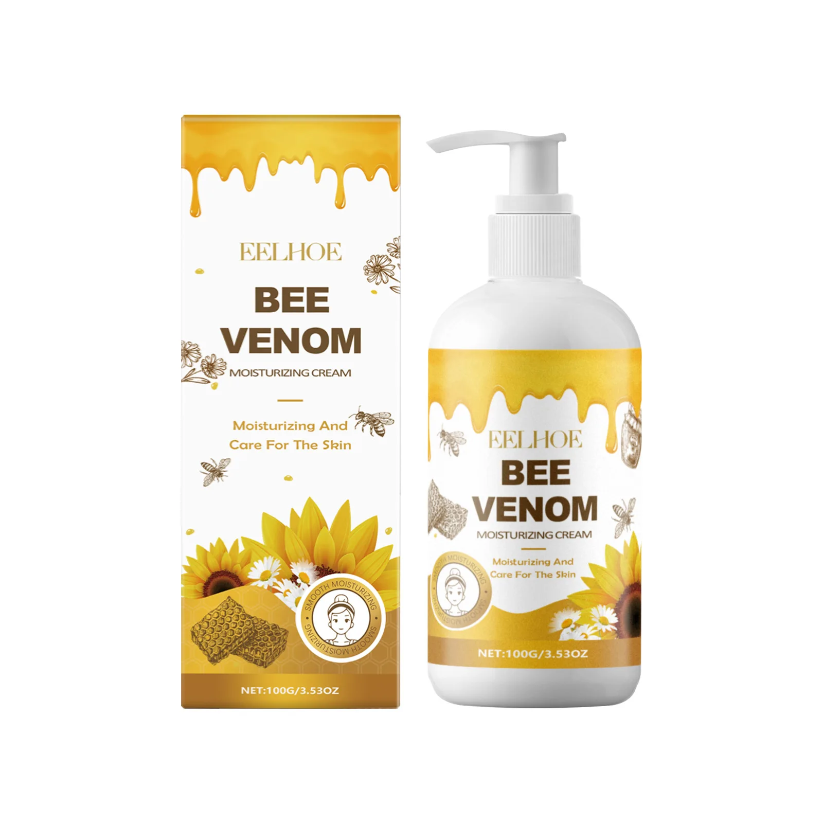 EELHOE Bee Venom Smooth Body Cream Deeply Nourishing Brightening Skin Care Products Vitamin E Woman Body Cream Moisturizer 100g 2