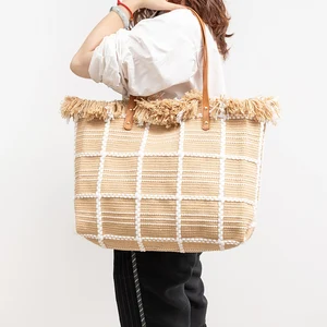 Casual Fringe Canvas Tote Bag Designer Women Shoulder Bags Large Capacity Handbags Simple Big Shopper Purses Summer Beach Bags