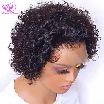 Pixie Cut Wig Human Hair 13x4 Lace Frontal Wigs Human Hair Short Bob Human Hair Wigs For Women Curly Lace Front Human Hair Wigs