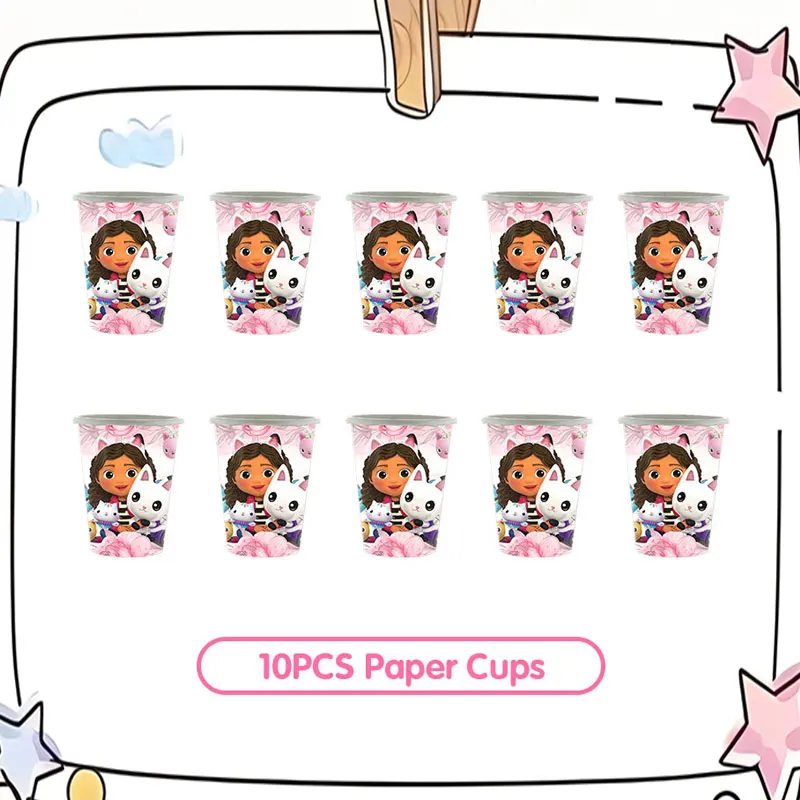 thumbnail image 1 of Decoraciones para fiestas de cumpleaños de muñecas de Gabbys, vajilla, manteles, fondo, vasos de papel, platos, globos de gato, regalos para niños, 1 of 5