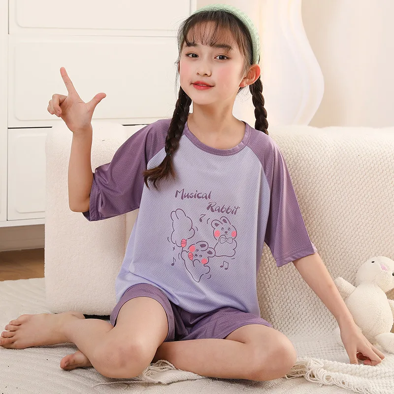 Pajamas Sets Children Pajamas Kids Clothes Sets Summer Cotton Pijama Infantil Short-sleeved Baby Girl Clothes Suit