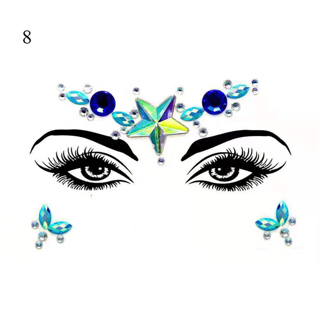 Crystal Tattoo Sticker Drill Stickers Eyes Sticker Party Face Stickers Face Decoration Diamond Masquerade Temporary Tattoo