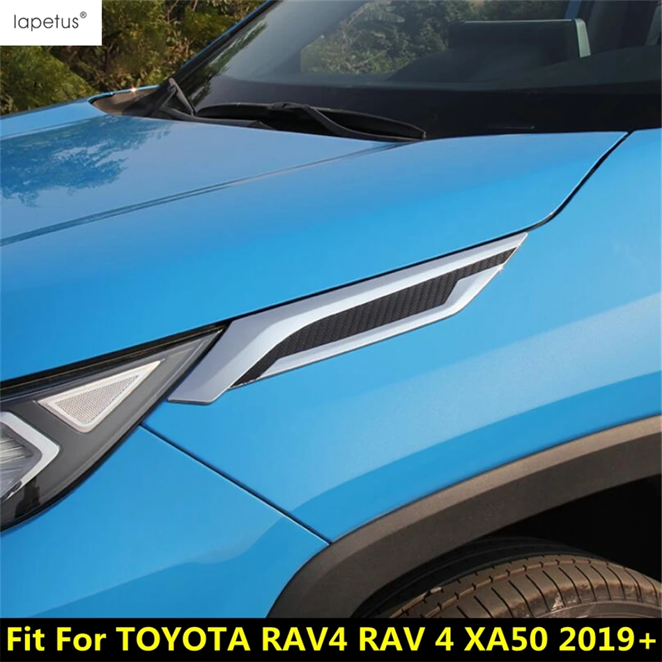 자동차 프론트 헤드 라이트 눈썹 리프 보드 장식 커버 트림 ABS 액세서리, 도요타 RAV4 RAV 4 XA50 2019 - 2024 용 외관