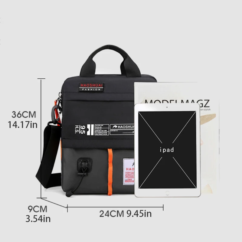 Large capacity crossbody bag, daily commuting shoulder bag, casual men's bag, multi-layer fashionable crossbody bag