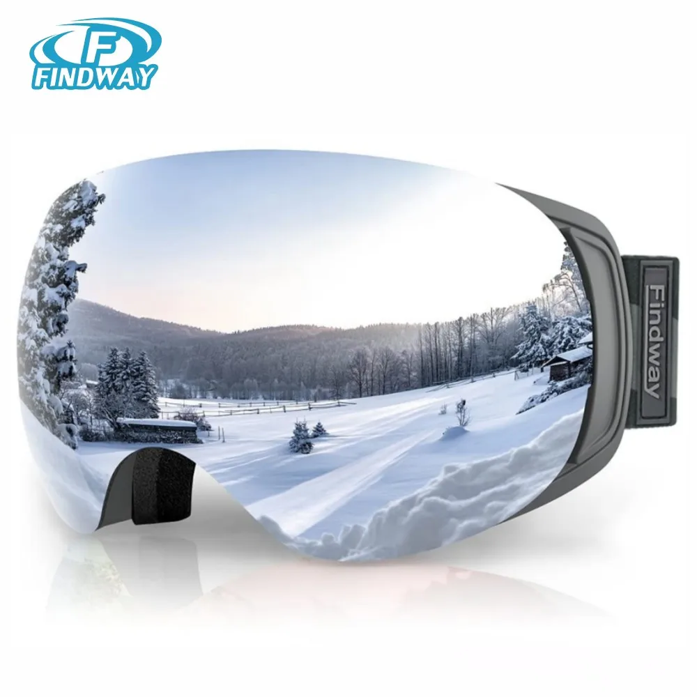 findway Ski Goggles OTG - Over Glasses Snow/Snowboard Goggles for Men, Women ＆ Youth - 100% UV Protection findway Ski Goggles OTG - Over Glasses Snow&frasl;Snowboard Goggles for