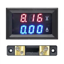 DC/100V/50A Mini Digital Voltmeter Ammeter Volt Voltage Current Meter Detector Tester +50A75mV Shunt