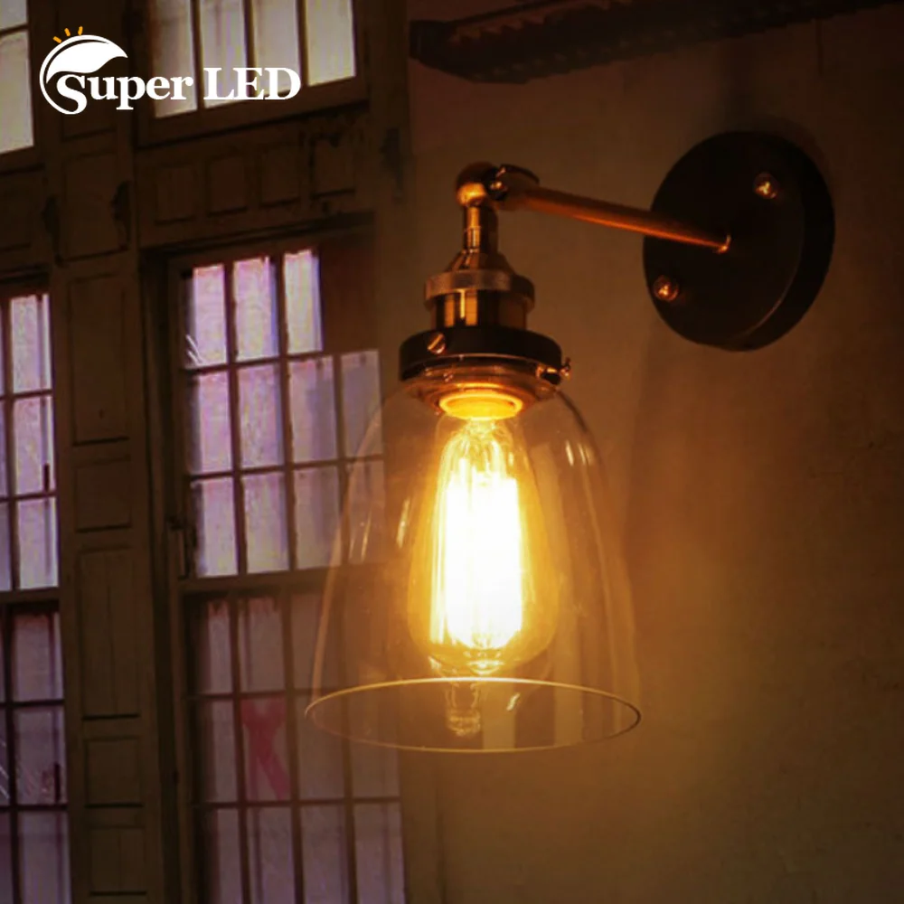 Nordic Retro Transparent Glass Restaurant Wall Lamp Kitchen Bar Counter Creative Personalized Restaurant Commercial Wall Lamp