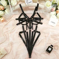 Sexy Bandage BDSM Dessous Offener Anal Erotik Bodysuit Frauen Neckholder Exposed Exotische Kleidung Rückenfreier Boden Sissy Hot Sinnlicher Körper 6