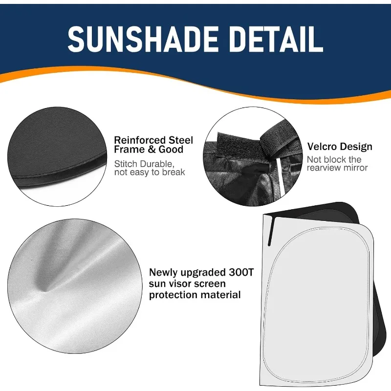 Premium Windshield Sun Shade: UV Blocking Sun Visor for SUV and Crossover Front Windows