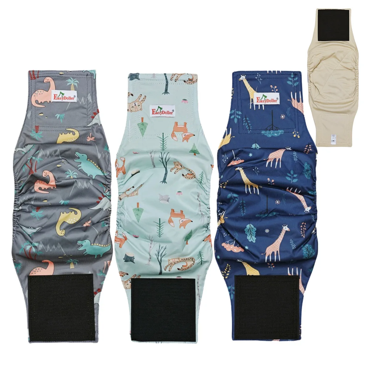 Cute Animal Print Pattern Pet Male Dog Diaper Washable Reusable Nappy Belly Bands Wrap Leak Proof Sanitary Pants Puppy Diapers