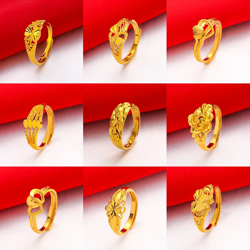 Gold Rings Resizable for Women Wedding Jewelry African Party Gift gold rings,wedding rings,finger rings,fashion ring,fashion rings