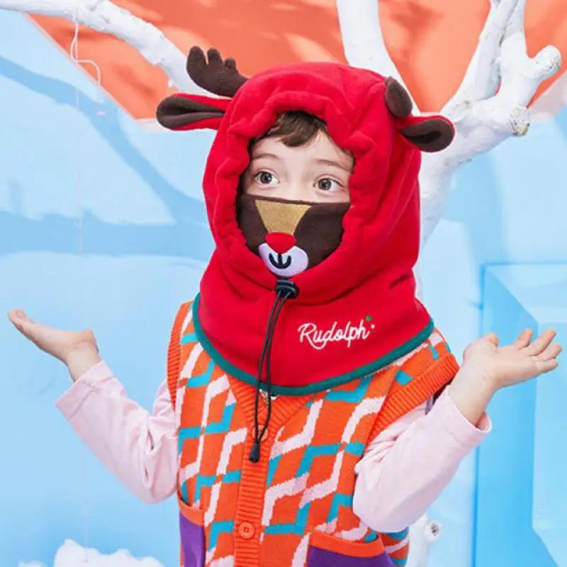 

Зимние шапки для девочек и мальчиков, унисекс, Детская плотная теплая шапка, мультяшная детская зимняя шапка, шапка, защита ушей, ветрозащитный шарф