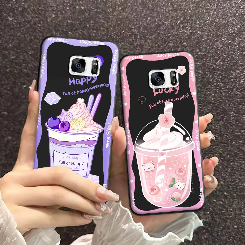 Per Samsung S7 / S7 Edge Case Cartoon Soft Silicone Tpu Ice Cream Phone Case Per Samsung Galaxy S 7 Edge Fashion Back Cover