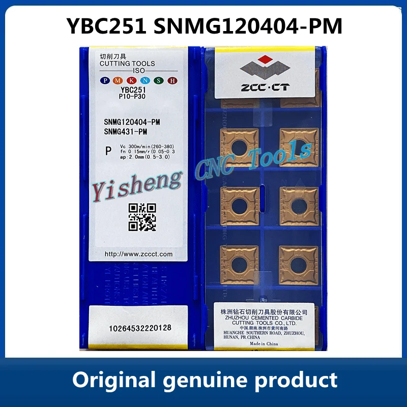 

ZCC CT General Turning Inserts SNMG YBC251 SNMG120404-PM CNC Cemented carbide and cermet inserts Processing steel、 stainless ste