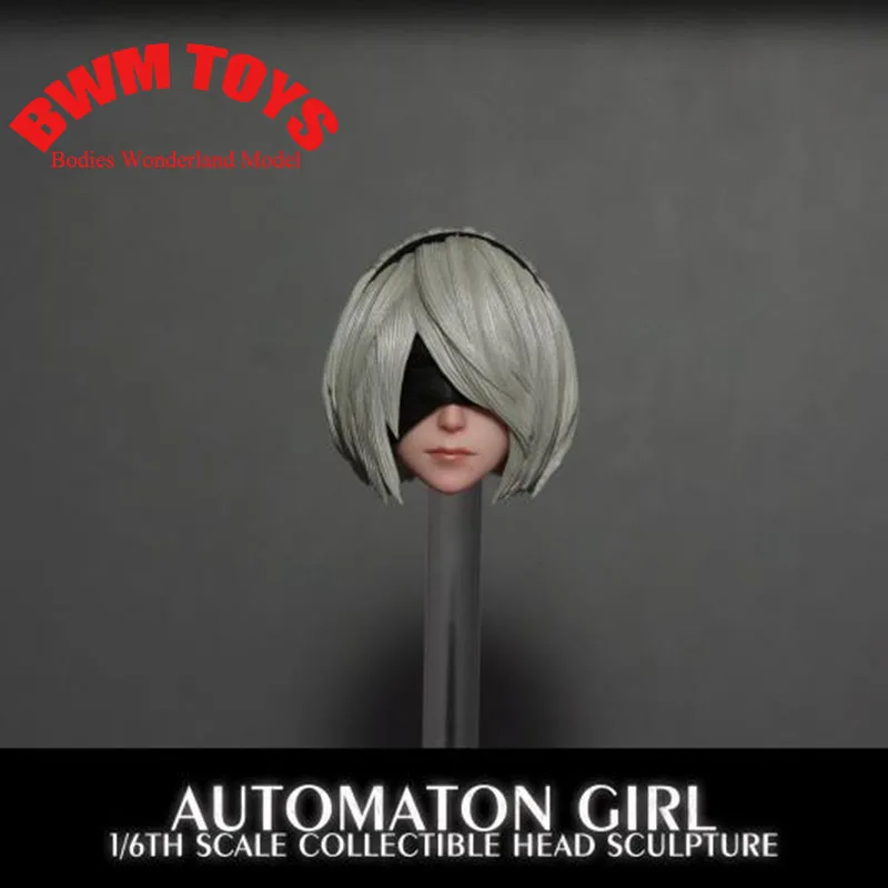 

MTTOYS011 1/6 Scale AUTOMATON GIRL Robot Killer 2B Sister Head Sculpt Carved Model for 12 inches Action Figure Body