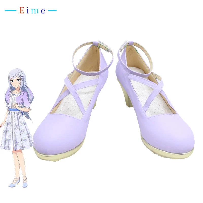 

Shiraishi Tsumugi Cosplay Shoes SHINY COLORS Cosplay Prop PU Leather Shoes Halloween Carnival Boots Custom Made