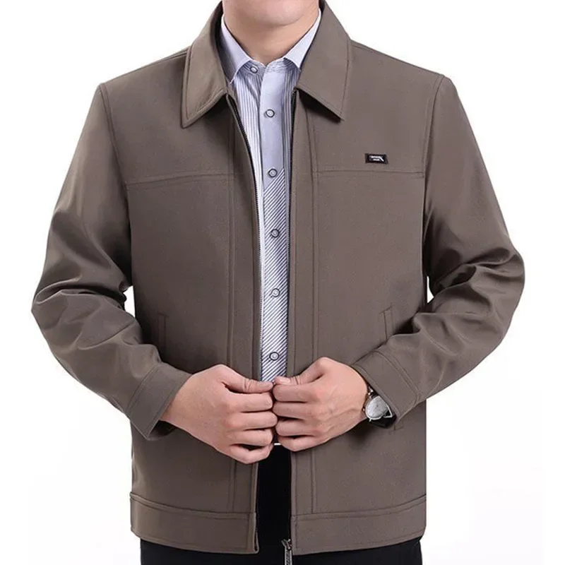 

Clothes Men's Coats Men Office Collar Casual Outerwear Zipper Jacket Fashion Tops Simple Male Turn Jackets Down Business