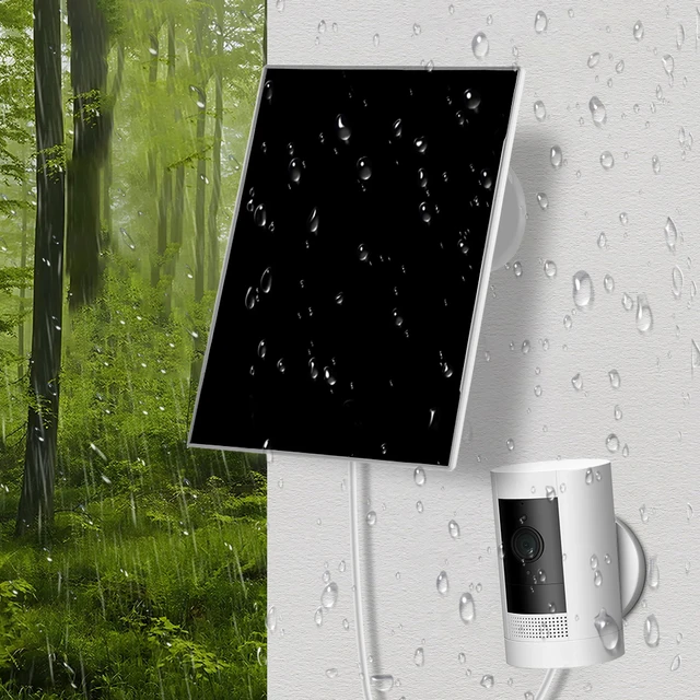 Solar Panel 10W 6V Outdoor Solar Cells 360° Adjustable Wall Mount Camera Solar Panel Micro USB+Type-C for Ring Eufy Blink Arlo 2