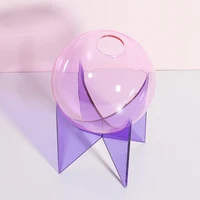 Unique New Modern Geometric Acrylic Vases, Colorful Transparent Plastic Vase, Ball Flower Vase for Home Office Wedding Decor 2