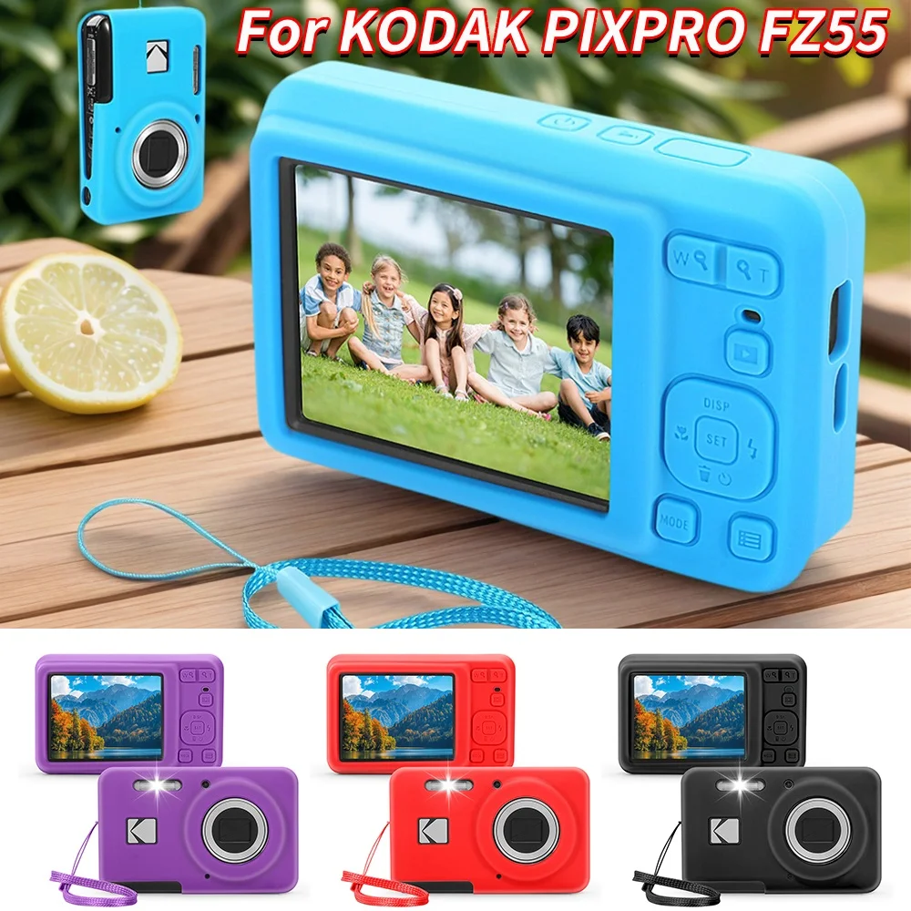 Digital Camera Cover with Lanyard for kodak PIXPRO FZ55 Slim Fit Camera Bag Body Cover Outdoor Travel Protect Case