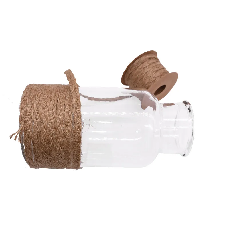 5Meter Natural Vintage Burlap Jute Ribbons Christmas Party Handwork Gift Wrapping DIY White Jute Ribbon Home Wedding Decoration