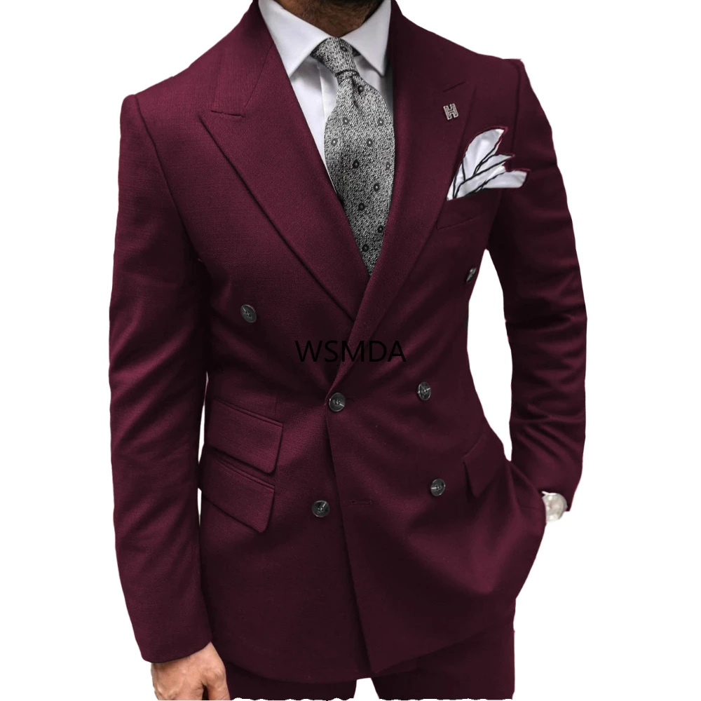 2024 New 2 Pieces Men's Suit Notch Lapel Slim Fit Casual Tuxedos For Wedding(Blazer+Pants)