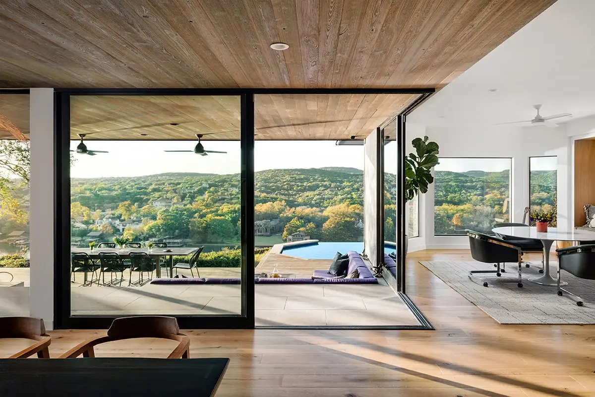 Residential Sliding Door Interior Heat Insulated Thermal Break Aluminum Sliding Glass Door 3 Panels Patio Doors for Home