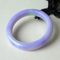 Myanmar Natural 56-64mm Purple Lavender Jade Jadeite Round Bar Bracelet Bangle 2