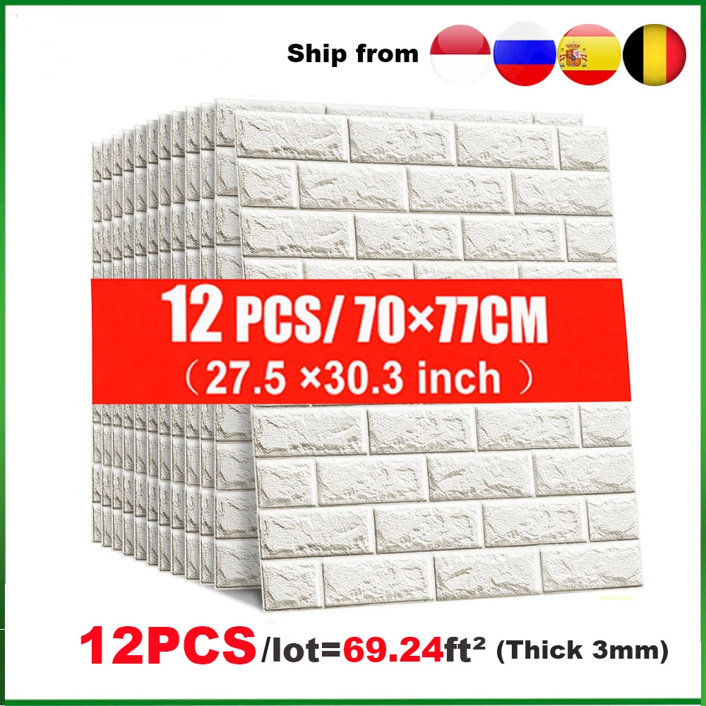 

Self adhesive Wallpaper Peel and Stick 3D Wall Panel Living Room Brick Stickers Bedroom Kids Room Brick Papers Home Decor