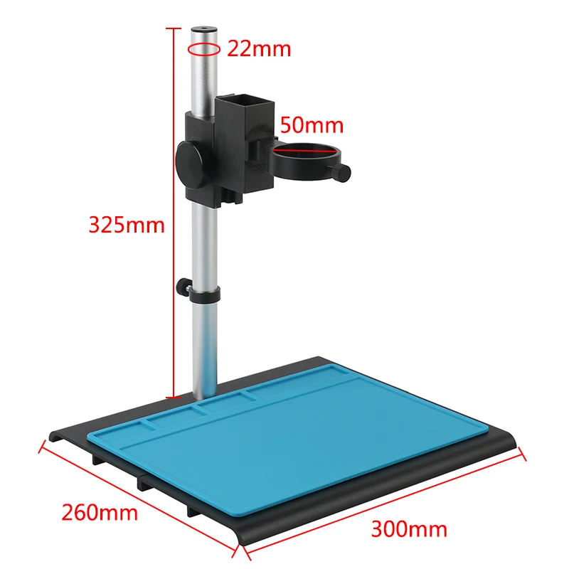 Microscope Arm Stand Video Microscope Stand Aluminum Alloy Adjustable Focusing Bracket Holder Table Stand 42mm 50mm For Digital HDMI USB Video Microscope Camera