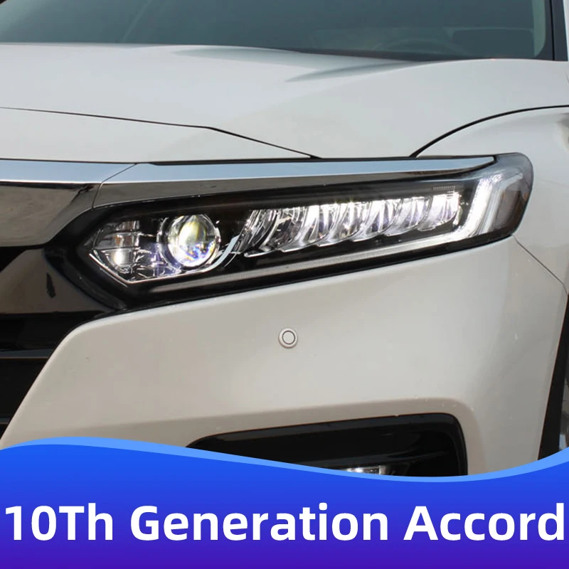 

Honda 10th generation Accord headlight assembly modified full LED unlocking horse racing a touch of blue streamer turn signal