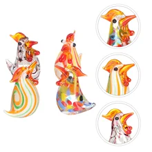 

4Pcs Festival Glass Chick Ornament Decorative Glass Chick Chic Tabletop Adorn
