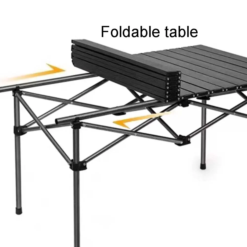 Outdoor Folding Table Long Portable Egg Roll Table Camp Desk Barbecue Easy To Install With Net Bag Light Stable Outdoor Tables