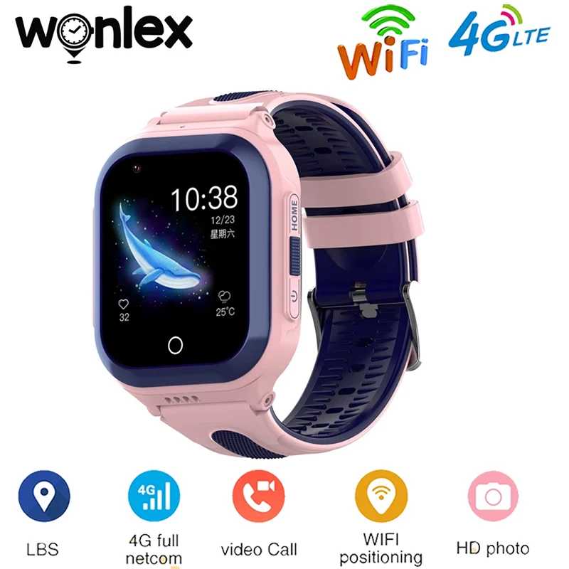 

Wonlex Smart Watch Kids GPS WIFI LBS Positioning Tracker 4G Video Camera Voice Chat KT24S GEO Fence Location Child Smart-Watches