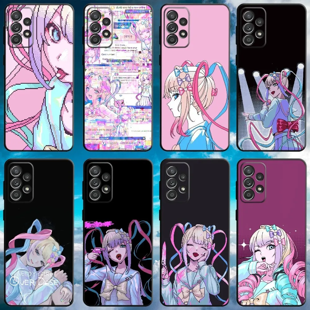 Custodia Per Telefono Kangel O-Overcase Neughty Girl Per Samsung S21,S22 Ultra,S20,S30 Plus,S22 Plus,S23,S30 Ultra 5G Soft Black Cover