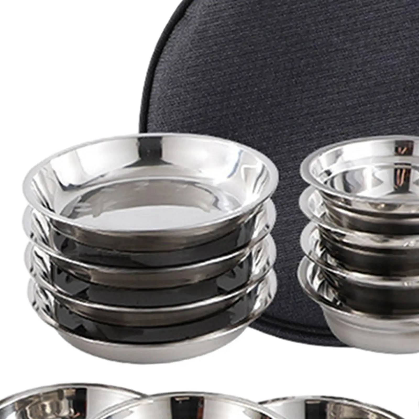 Stainless Steel Plates and Bowls Camping Set Camping Cutlery Set Tableware