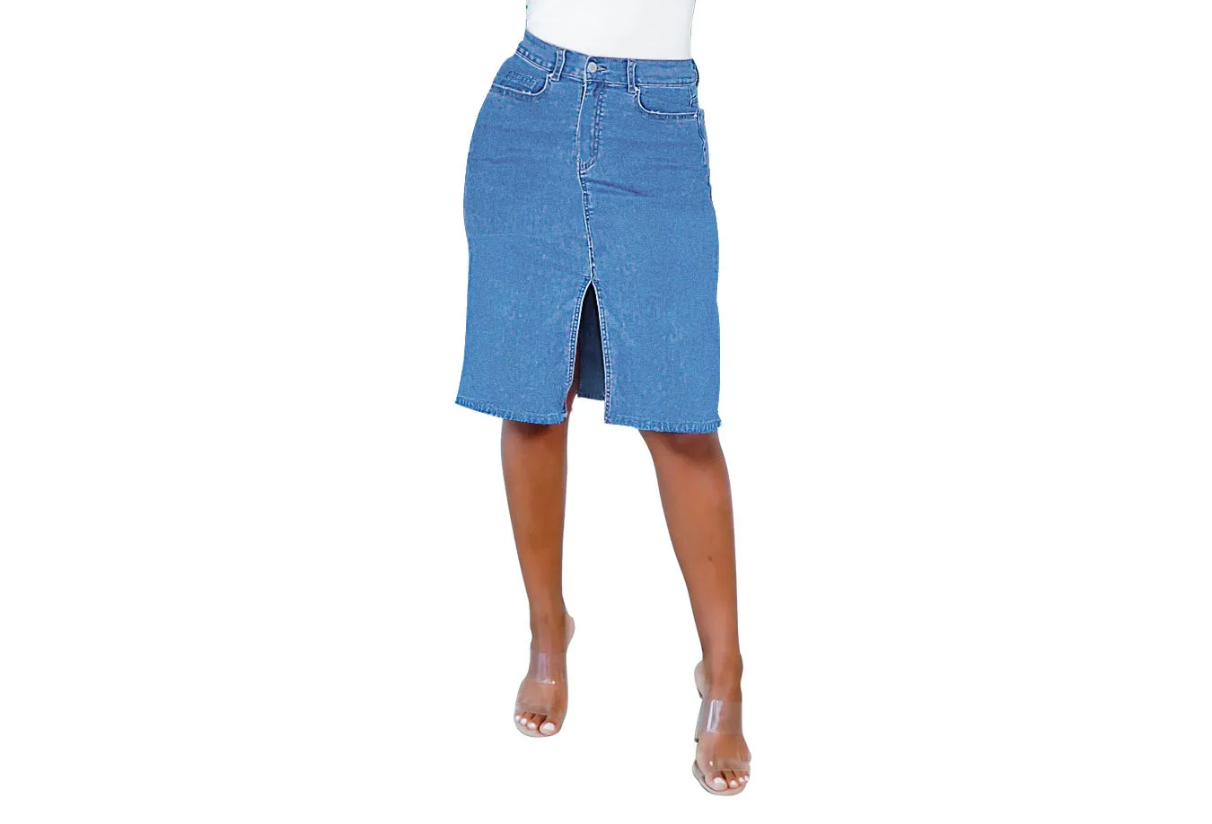 Women's Half Skirt New Blue High Waist Fashion Slit Package Hip Denim Skirt Trendy Street Style Denim Half Skirt Female jeans street washed pants blue fashion embroidery love wide leg jeans female korean casual loose pink belt women jeans