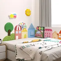 Cartoon Bed Headboard Kids Room Nursery Wall Decor Anti-collision Wall Panels 3D Wall Sticker Cabecero Cama Tete De Lit 2