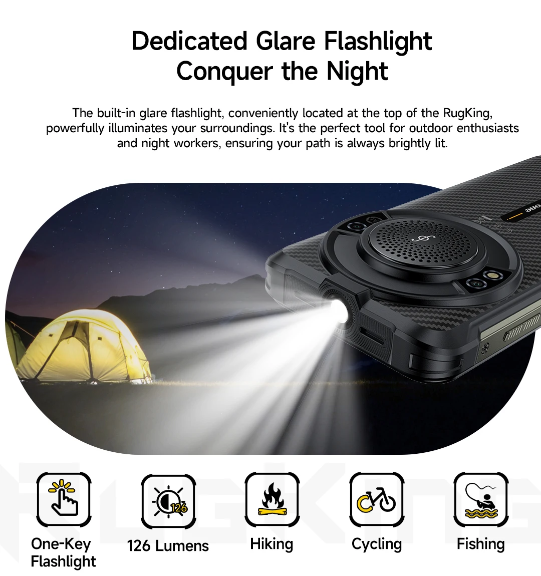 【2025 NEW】Ulefone RugKing 4G Rugged Phone Android 15 Up to 16GB+256GB Waterproof Smartphone 9600mAh 50MP Camera NFC Global